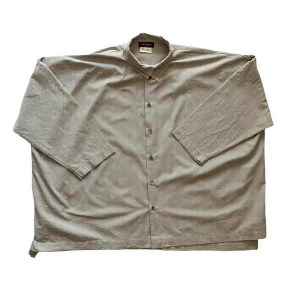 Eskander Gingham Check Boxy Double Collar Shirt | Size 1 SMALL - Picture 5 of 11